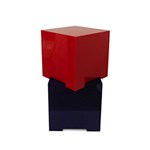 blue and red stackable boxes